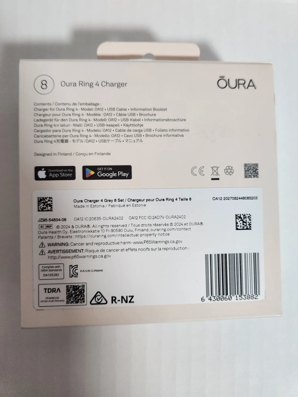 Oura Ring 4 Charger (Grey) (Brand New)